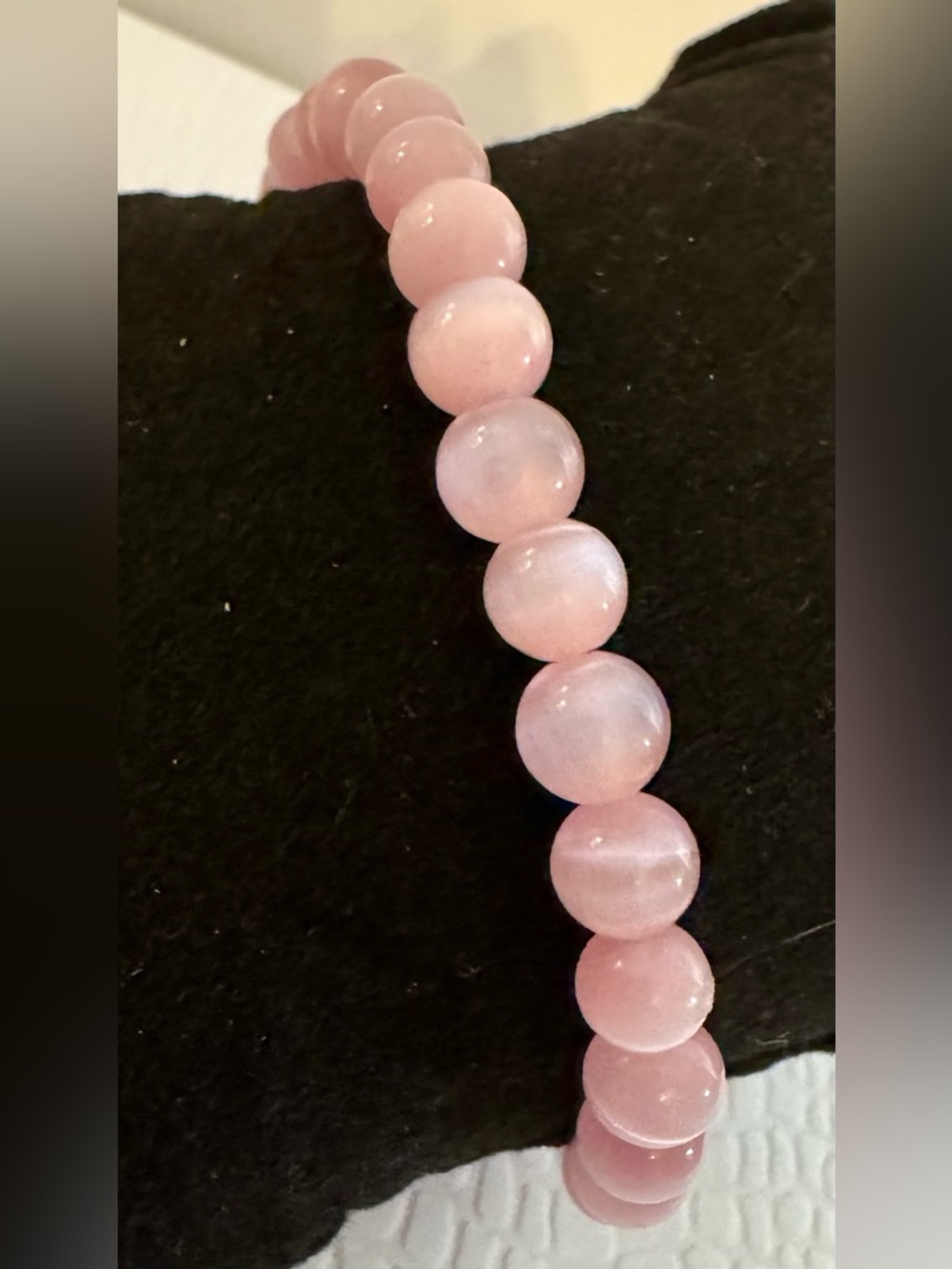 Beaded Stretch Bracelet - Pink Stone
